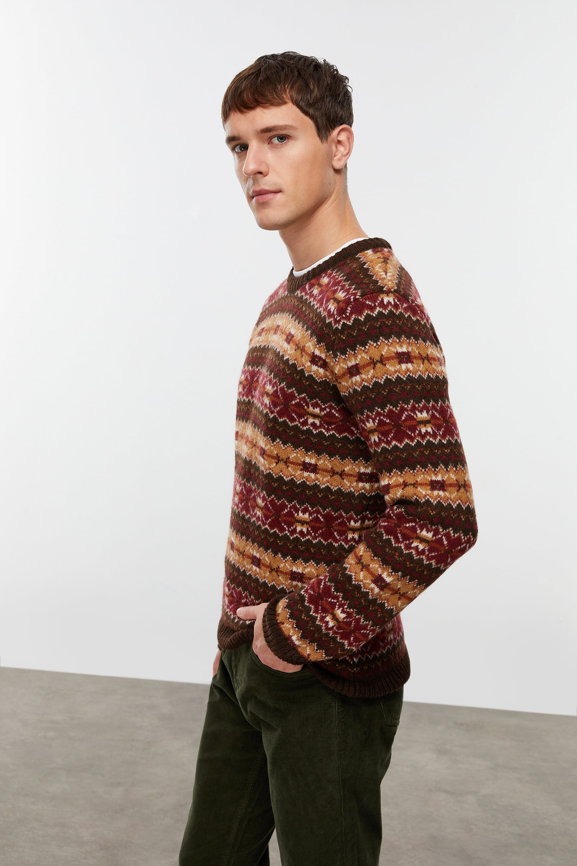 JAKARLI BİSİKLET YAKA TRİKO KAZAK