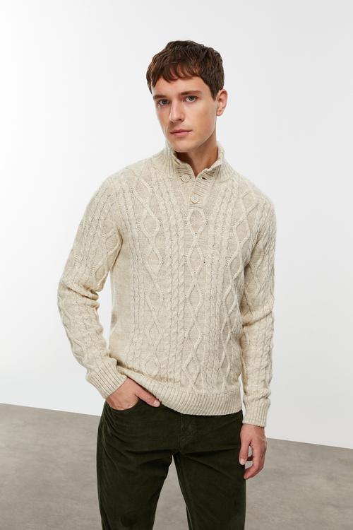  YÜN KARIŞIMLI SAÇ ÖRGÜLÜ TRİKO KAZAK