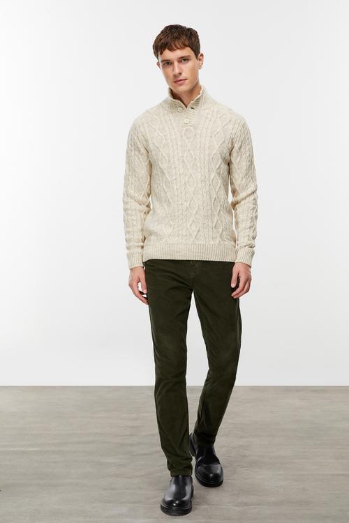  YÜN KARIŞIMLI SAÇ ÖRGÜLÜ TRİKO KAZAK