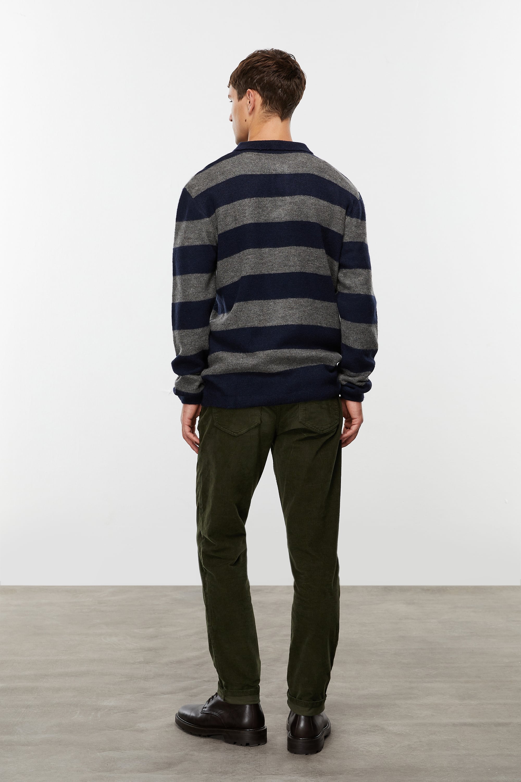 POLO YAKA ÇİZGİLİ TRİKO KAZAK