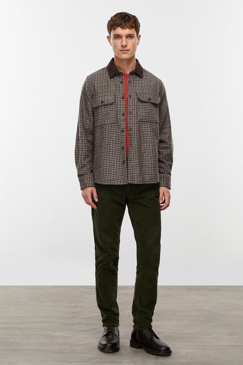  YÜN KARIŞIMLI KADİFE YAKALI CEKET