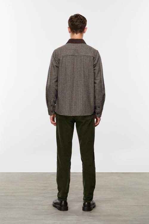  YÜN KARIŞIMLI KADİFE YAKALI CEKET