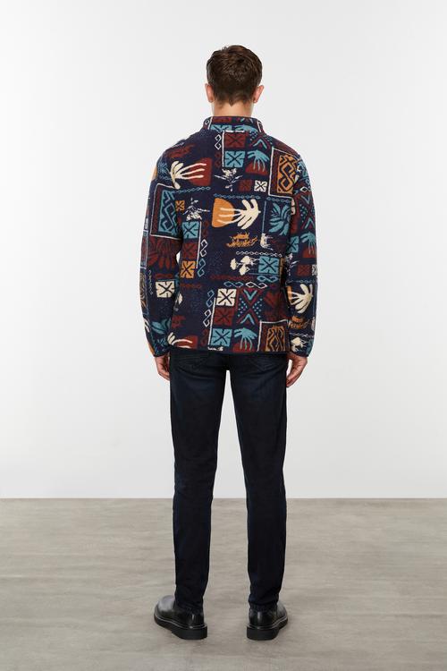  DESENLİ DİK YAKA POLAR SWEATSHIRT