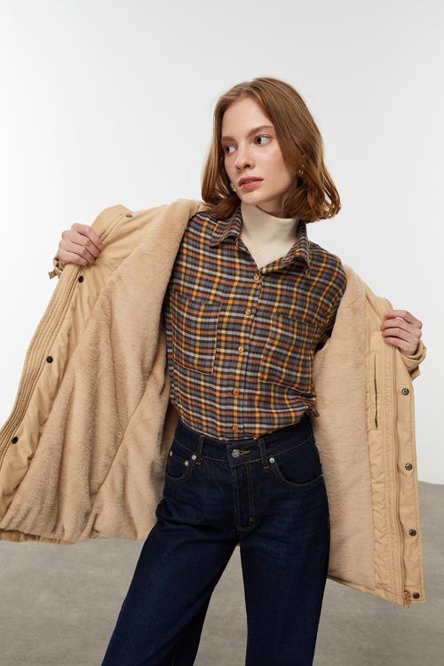  SUNİ KÜRK DETAYLI ŞİŞME MONT