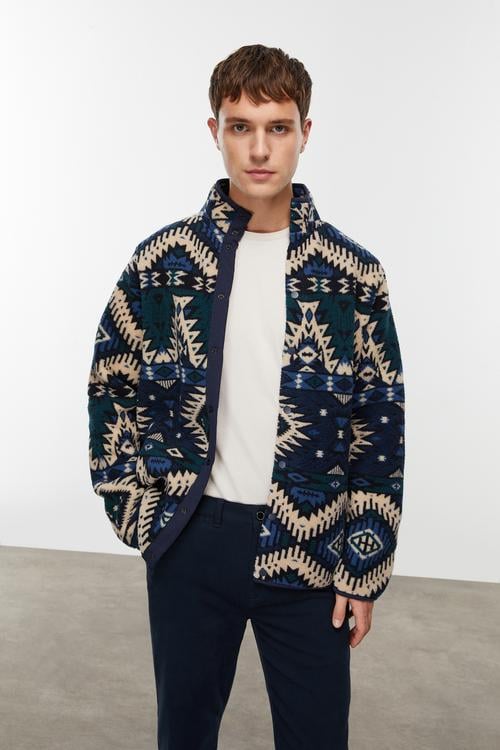  ETNİK DESENLİ POLAR SHERPA CEKET