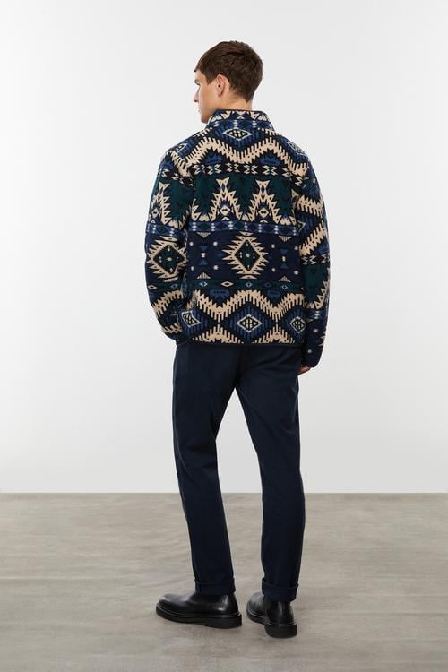  ETNİK DESENLİ POLAR SHERPA CEKET