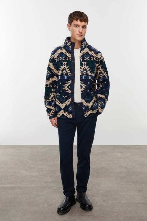  ETNİK DESENLİ POLAR SHERPA CEKET