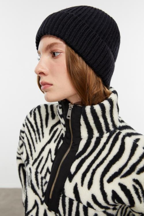  ZEBRA DESENLİ PELÜŞ SWEATSHIRT