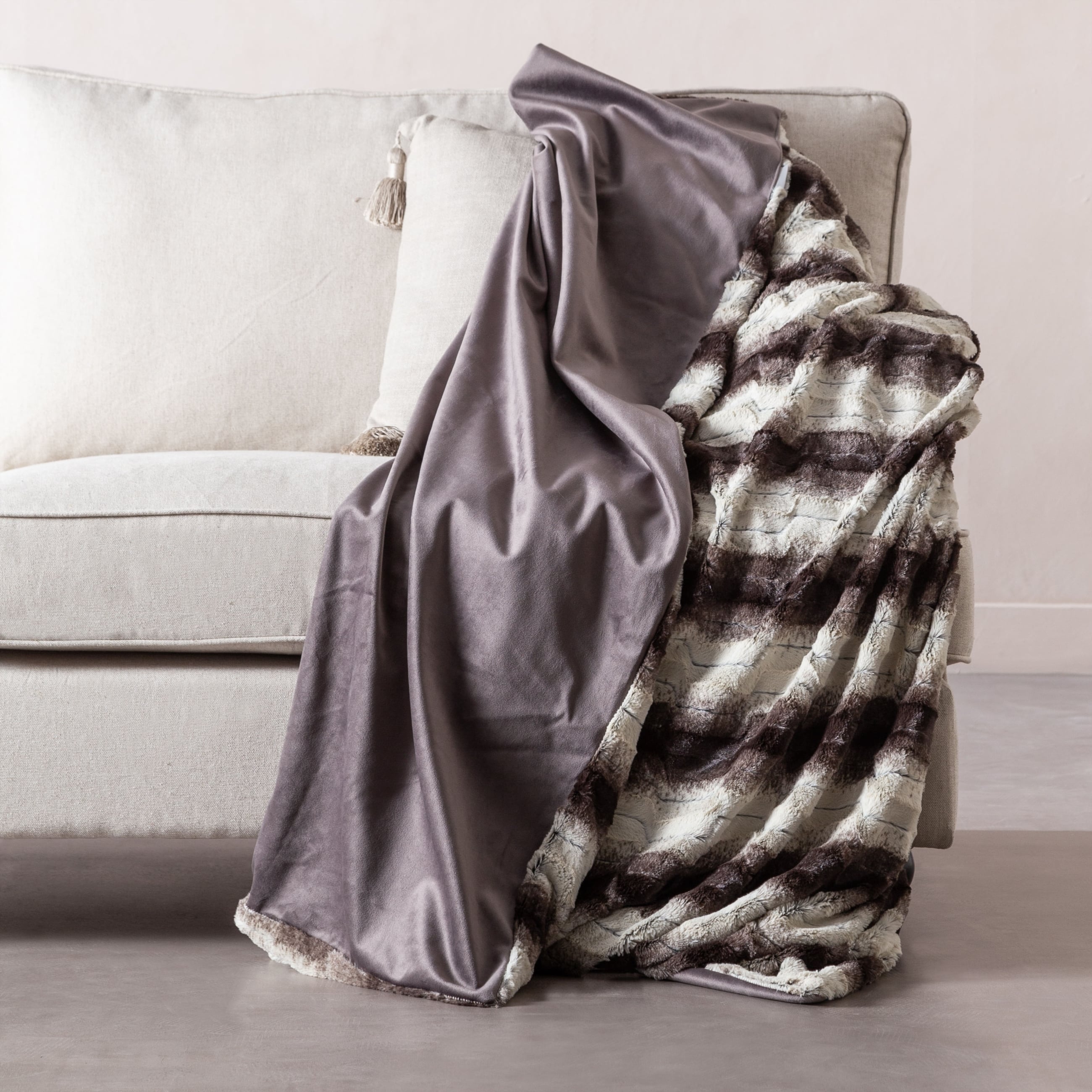 AURELIA KOLTUK ŞALI GRİ SİYAH 130X150