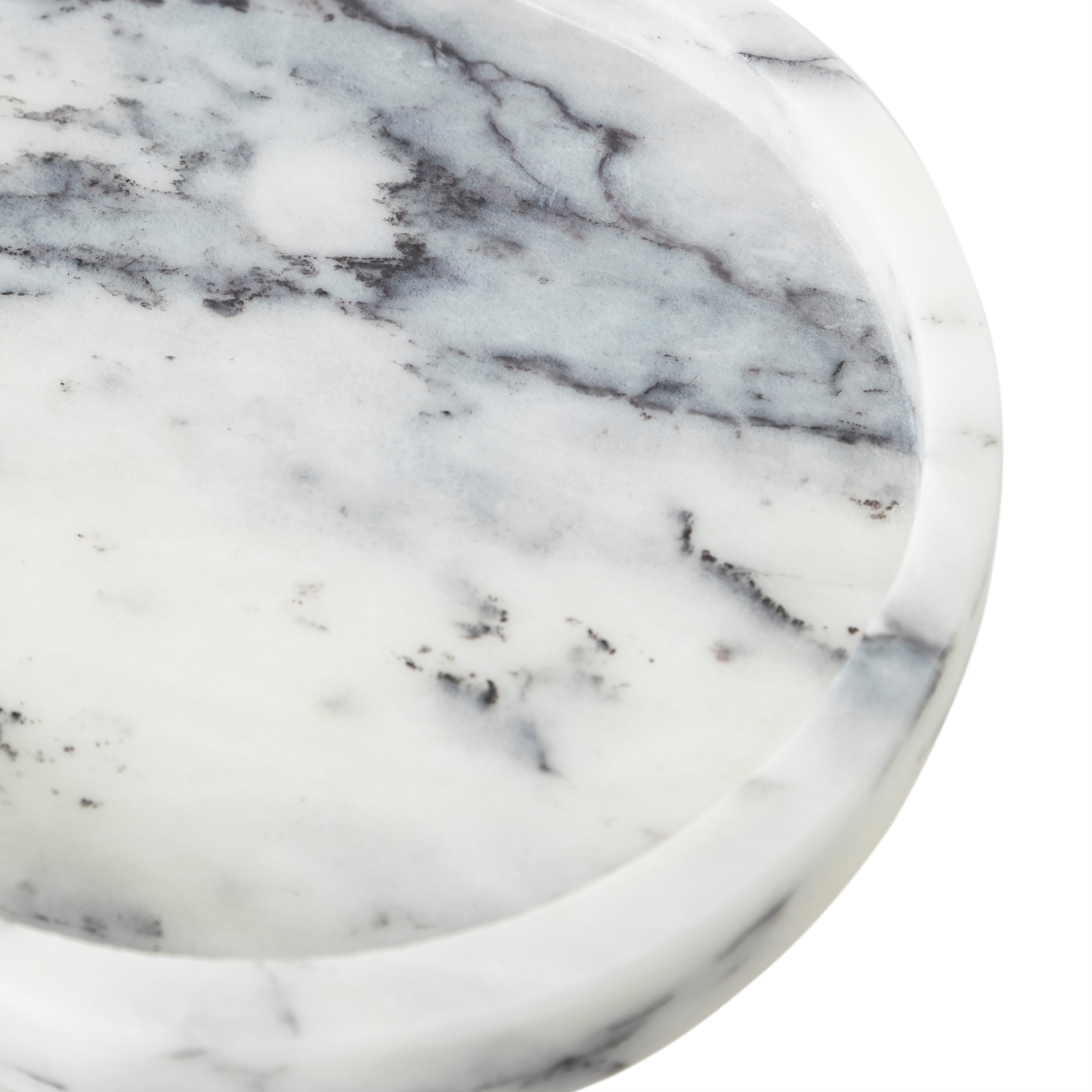 MARBLE SİYAH BEYAZ KAHVE ELIPS BANYO TEPSİSİ