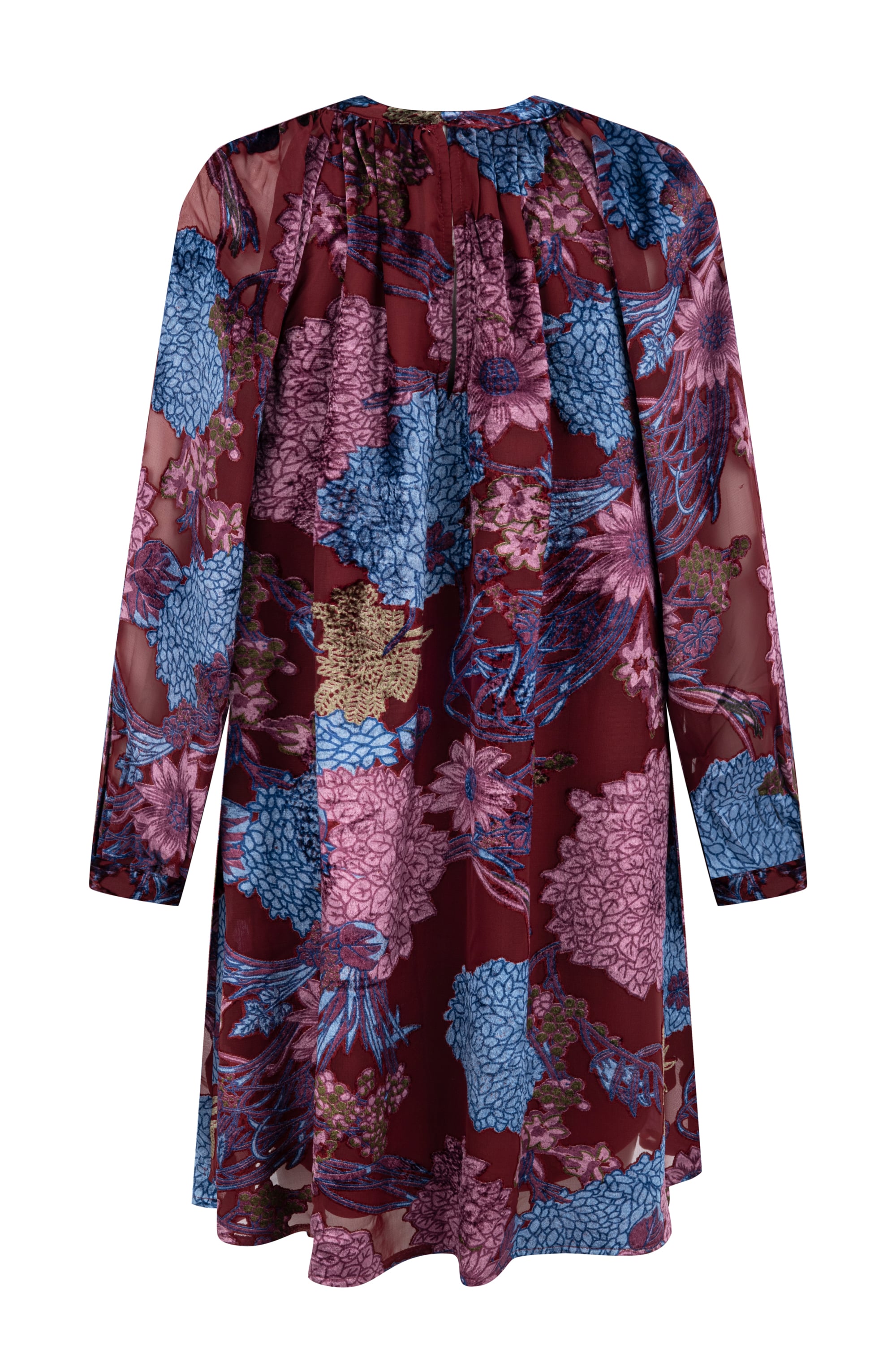 ÇİÇEK DESENLİ MİNİ KLOŞ ELBİSE