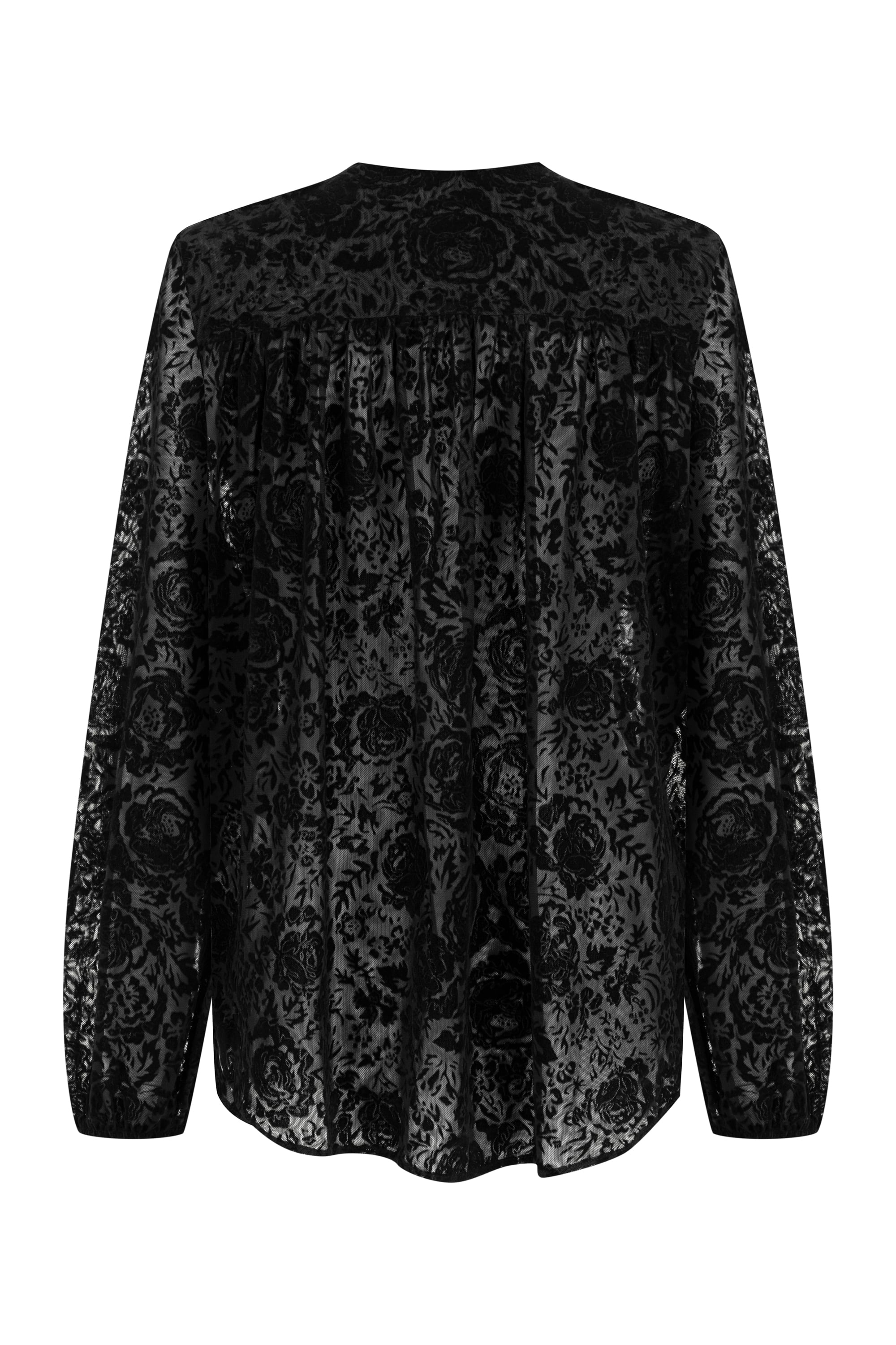 ÇİÇEKLİ TRANSPARAN GÖMLEK