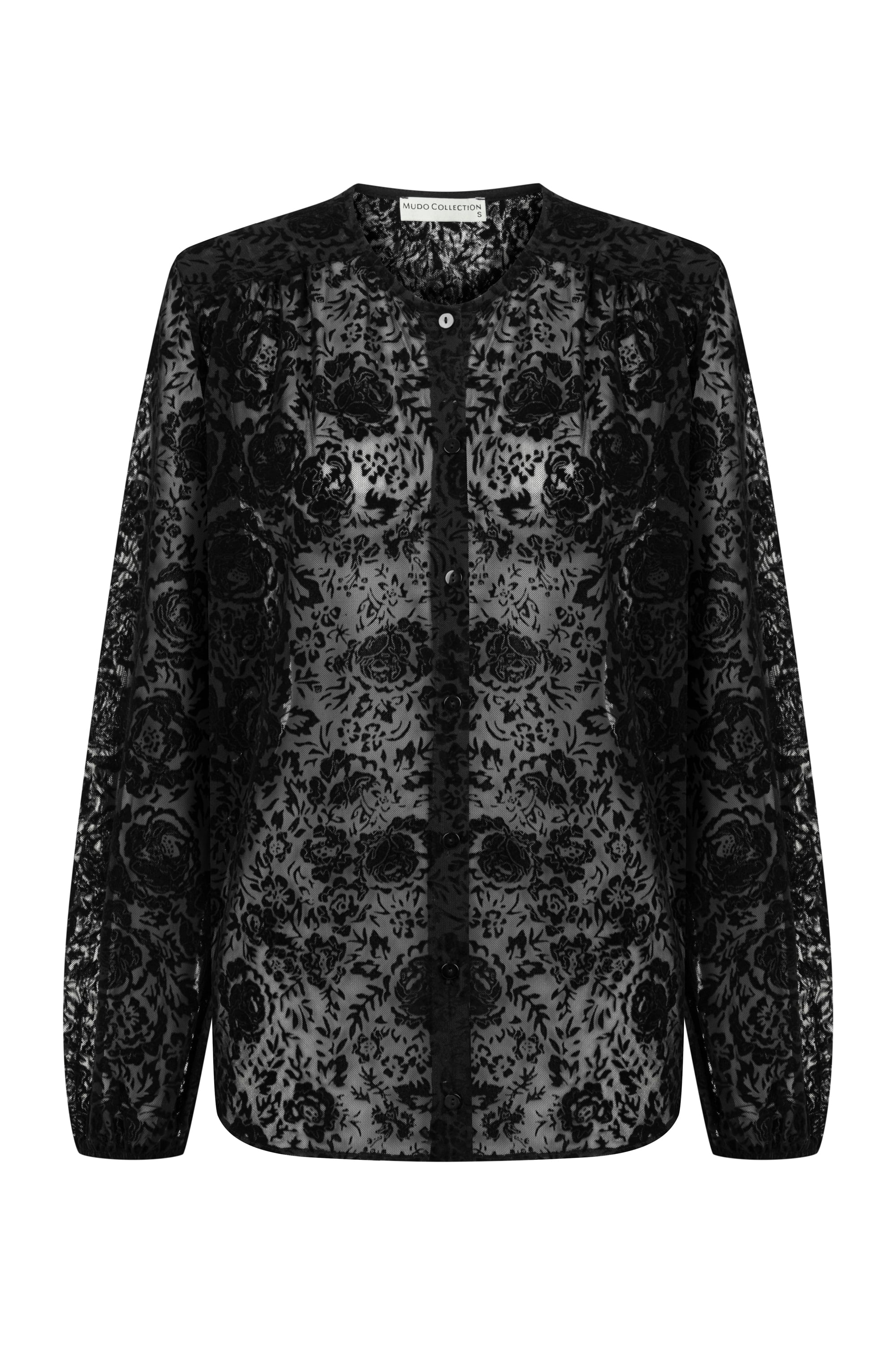 ÇİÇEKLİ TRANSPARAN GÖMLEK