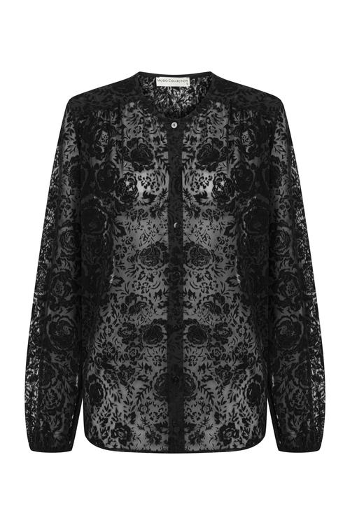  ÇİÇEKLİ TRANSPARAN GÖMLEK