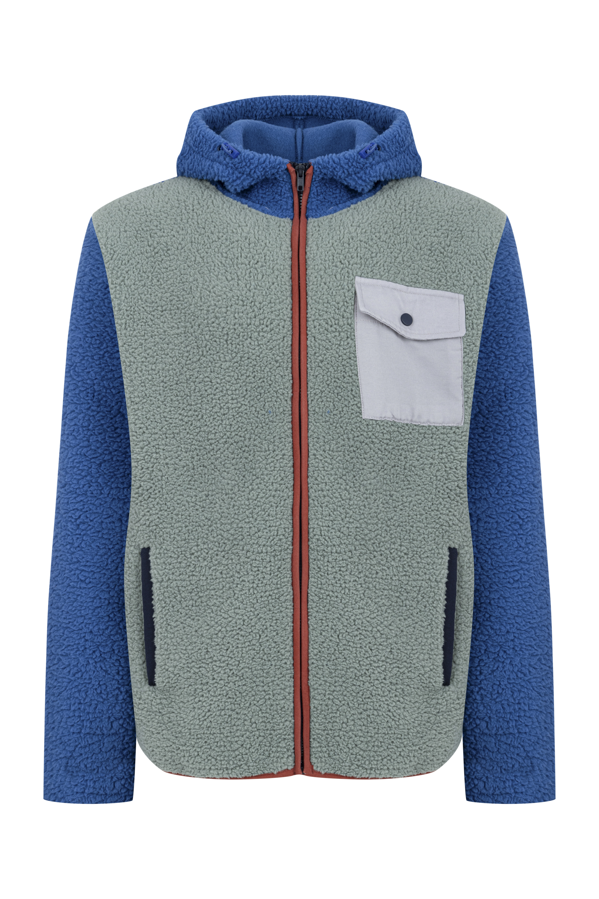 RENK BLOKLU FERMUARLI POLAR SWEATSHIRT