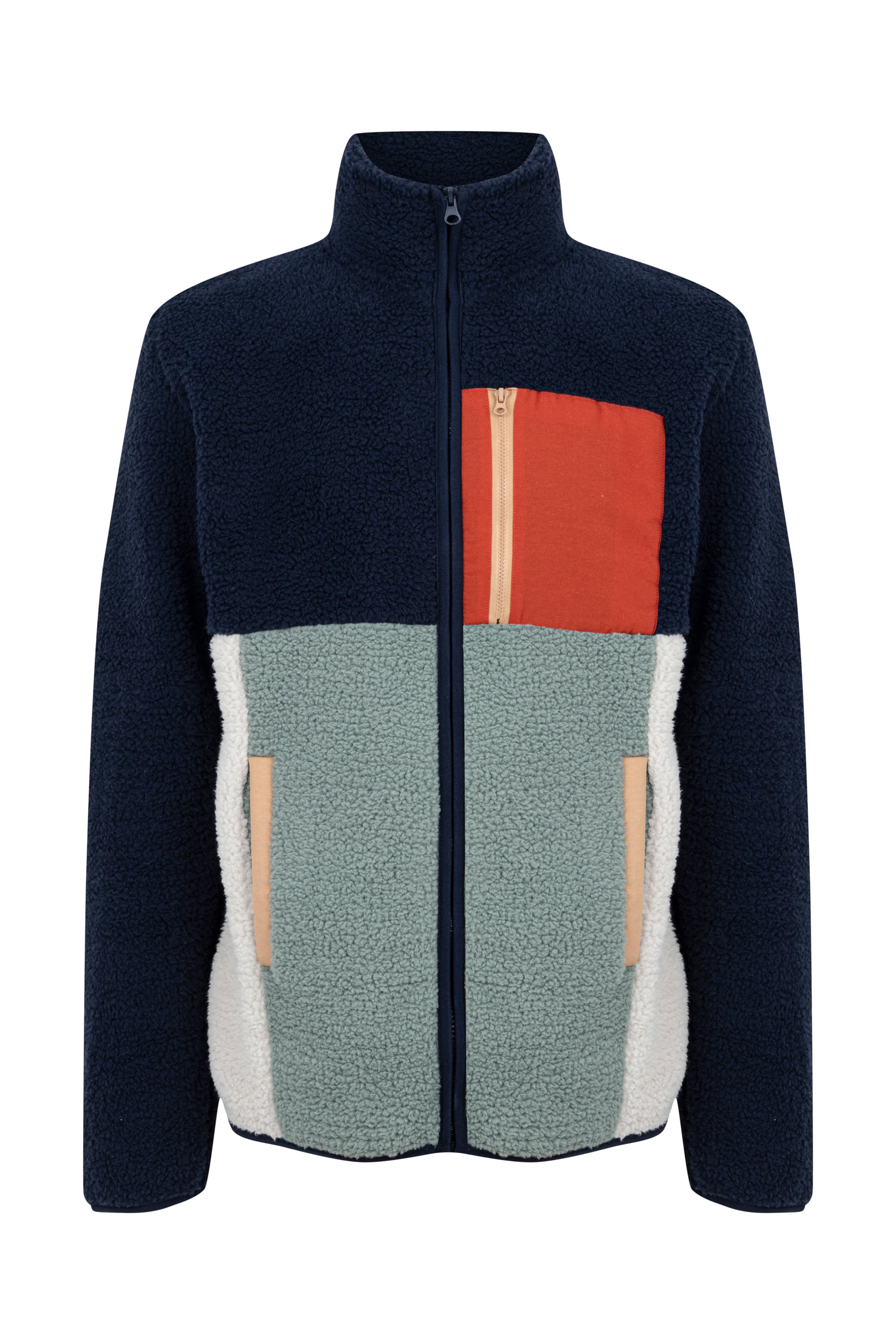 RENK BLOKLU FERMUARLI POLAR SWEATSHIRT