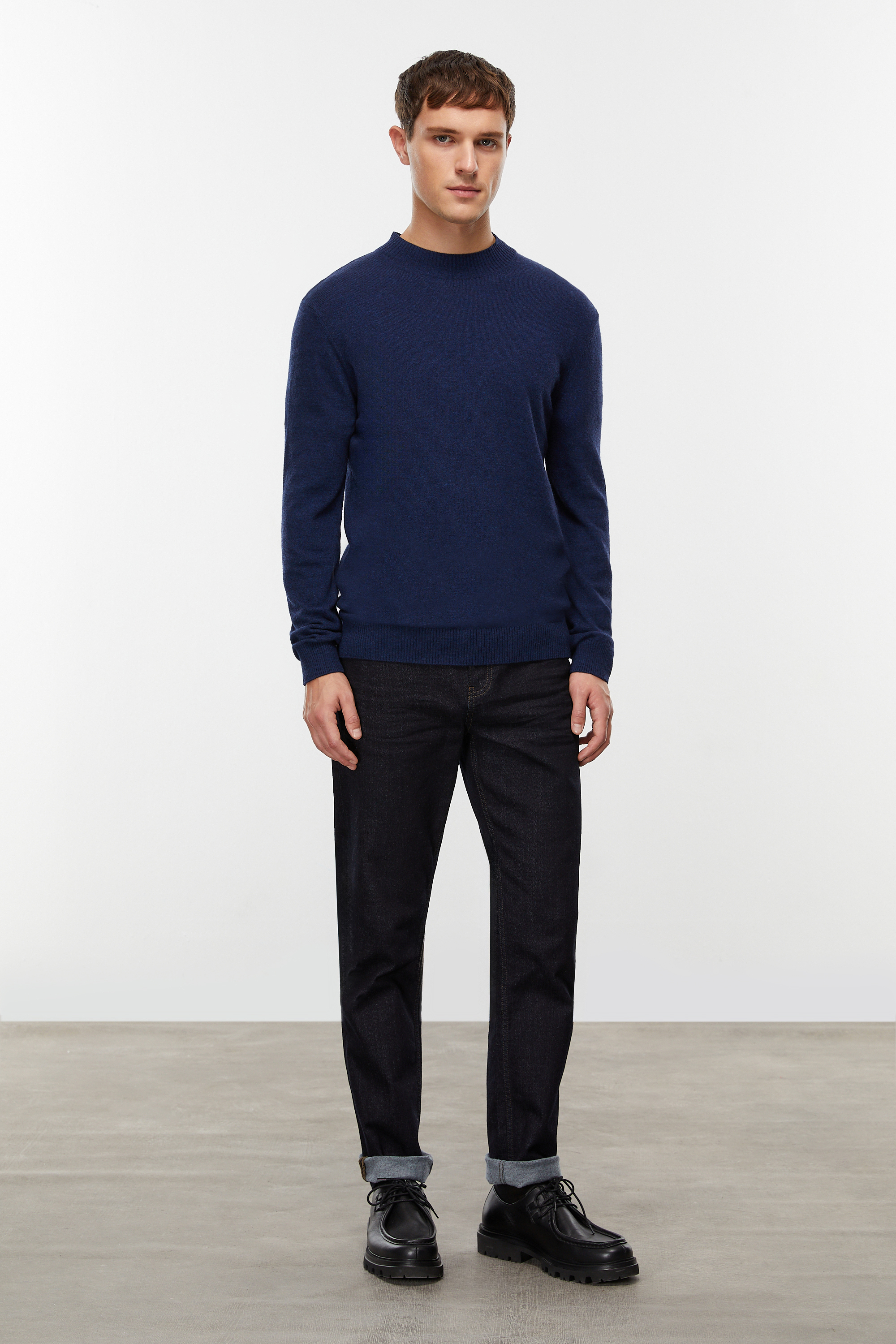 BALIKÇI YAKA YÜN KARIŞIMLI TRİKO KAZAK