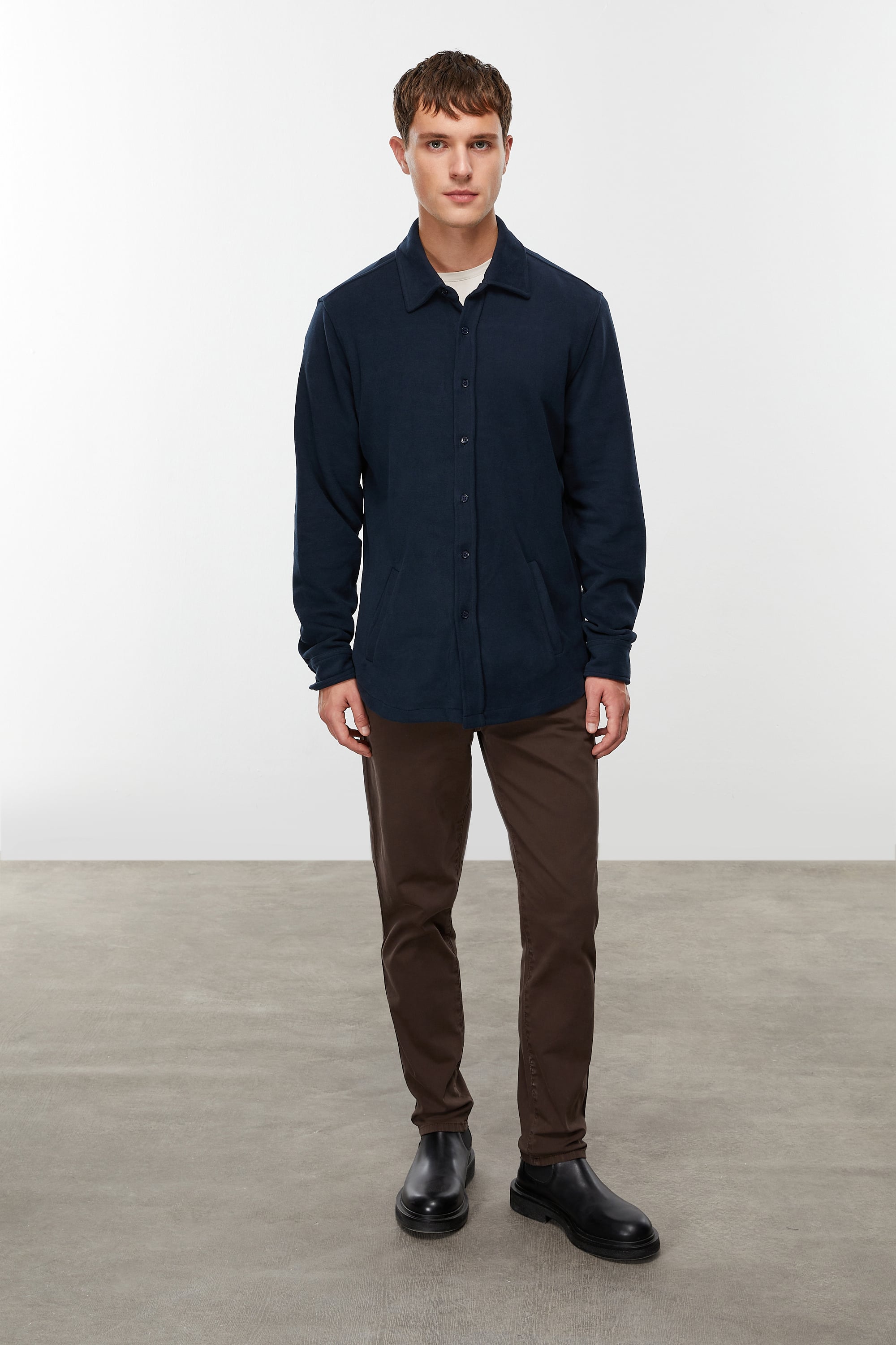 YÜN KARIŞIMLI REGULAR FIT GÖMLEK