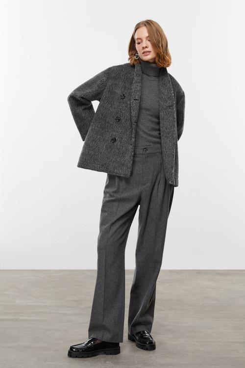  YÜN KARIŞIMLI KAŞE MONT CEKET