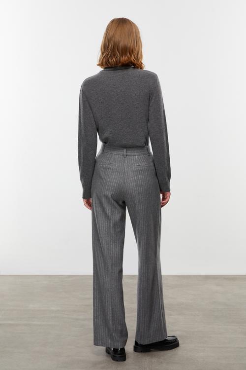  ÇİZGİLİ WIDE LEG KLASİK PANTOLON