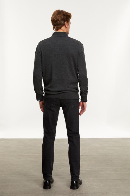  DİK YAKA YARIM FERMUARLI KAZAK