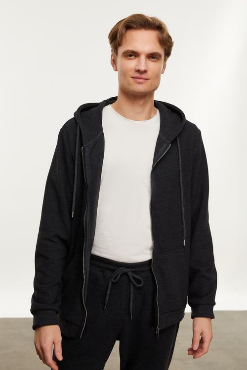  KAPÜŞONLU FERMUARLI SWEATSHIRT