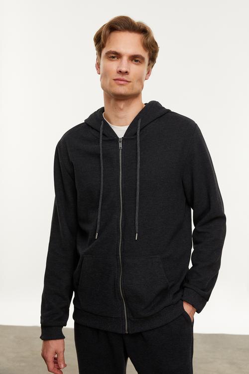  KAPÜŞONLU FERMUARLI SWEATSHIRT