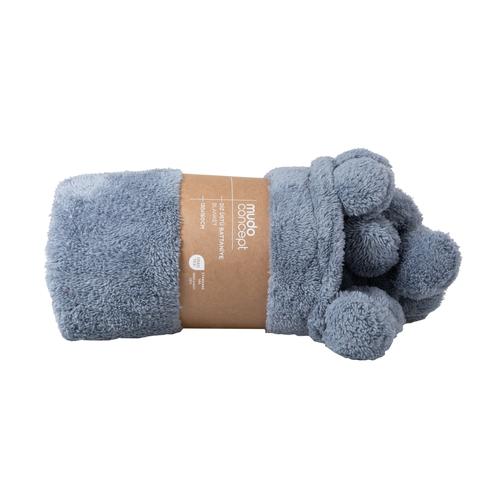  PONPONLU DİZ ÜSTÜ BATTANİYE GRİ 130X160