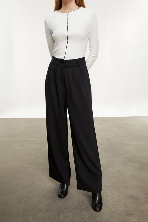  PENS DETAYLI WIDE LEG KLASİK PANTOLON