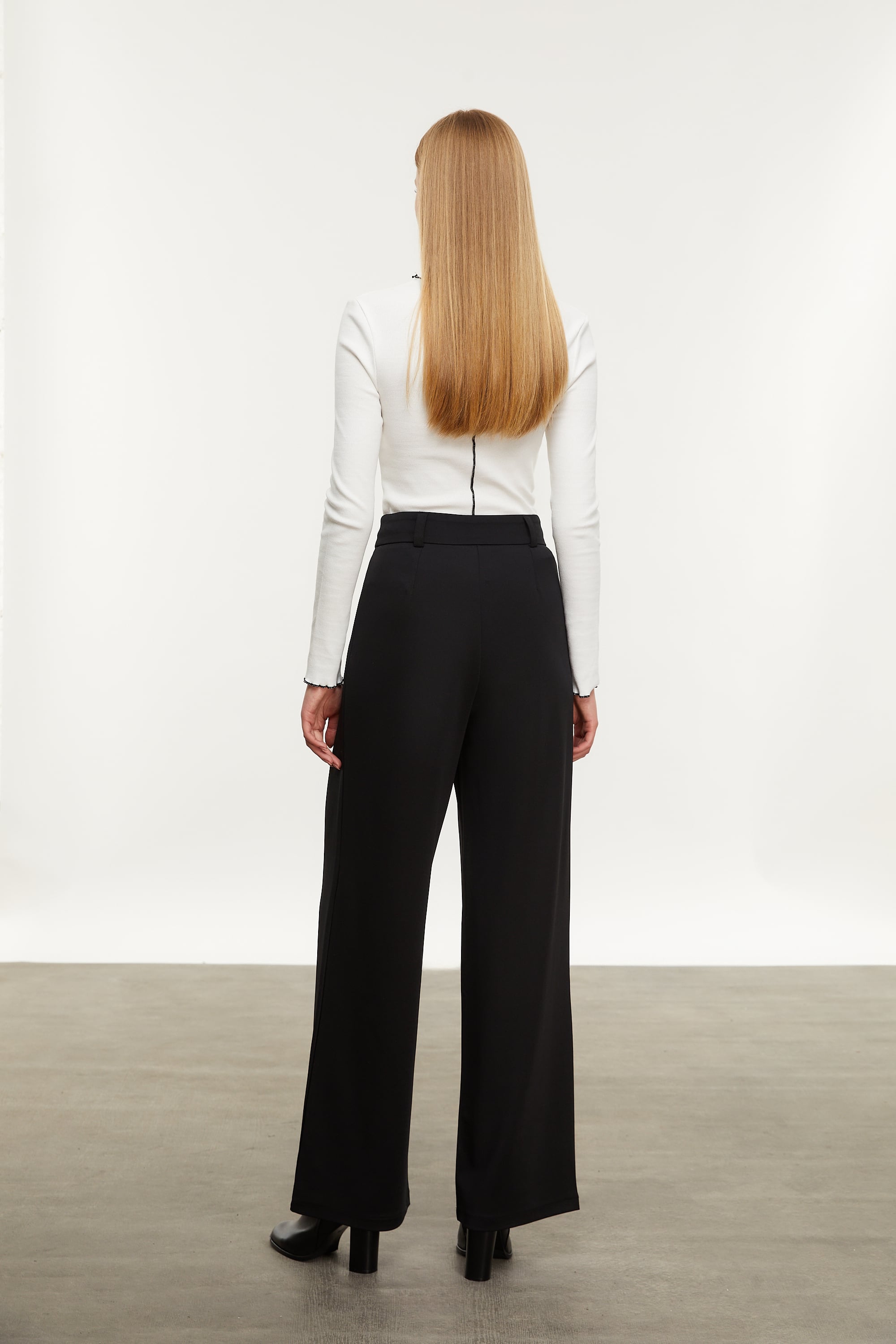 PENS DETAYLI WIDE LEG KLASİK PANTOLON