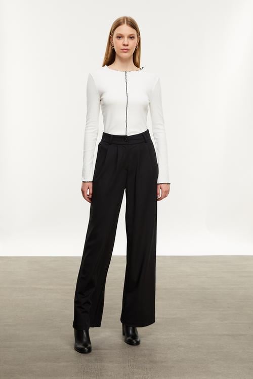  PENS DETAYLI WIDE LEG KLASİK PANTOLON