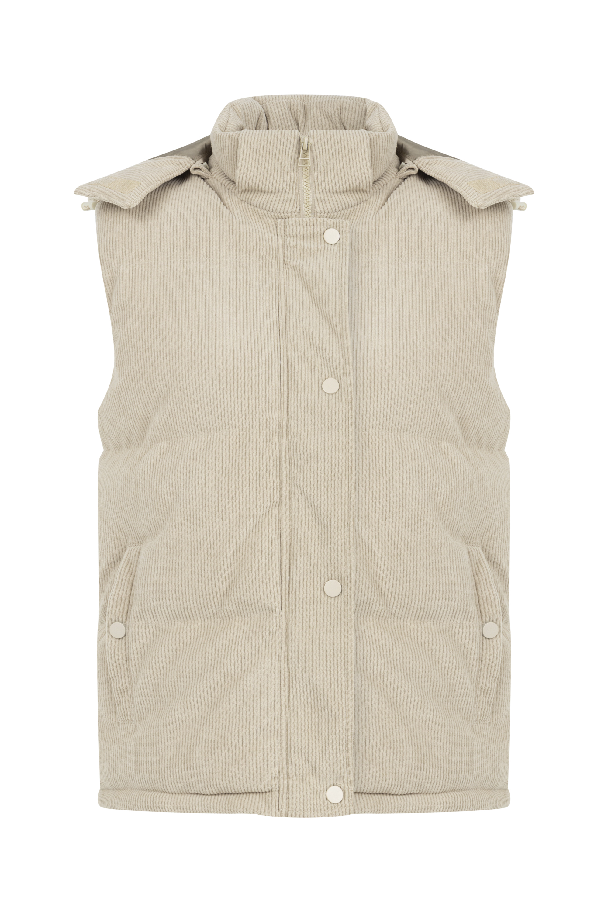 KADİFE DOKULU ÇIKARILABİLİR KAPÜŞONLU YELEK