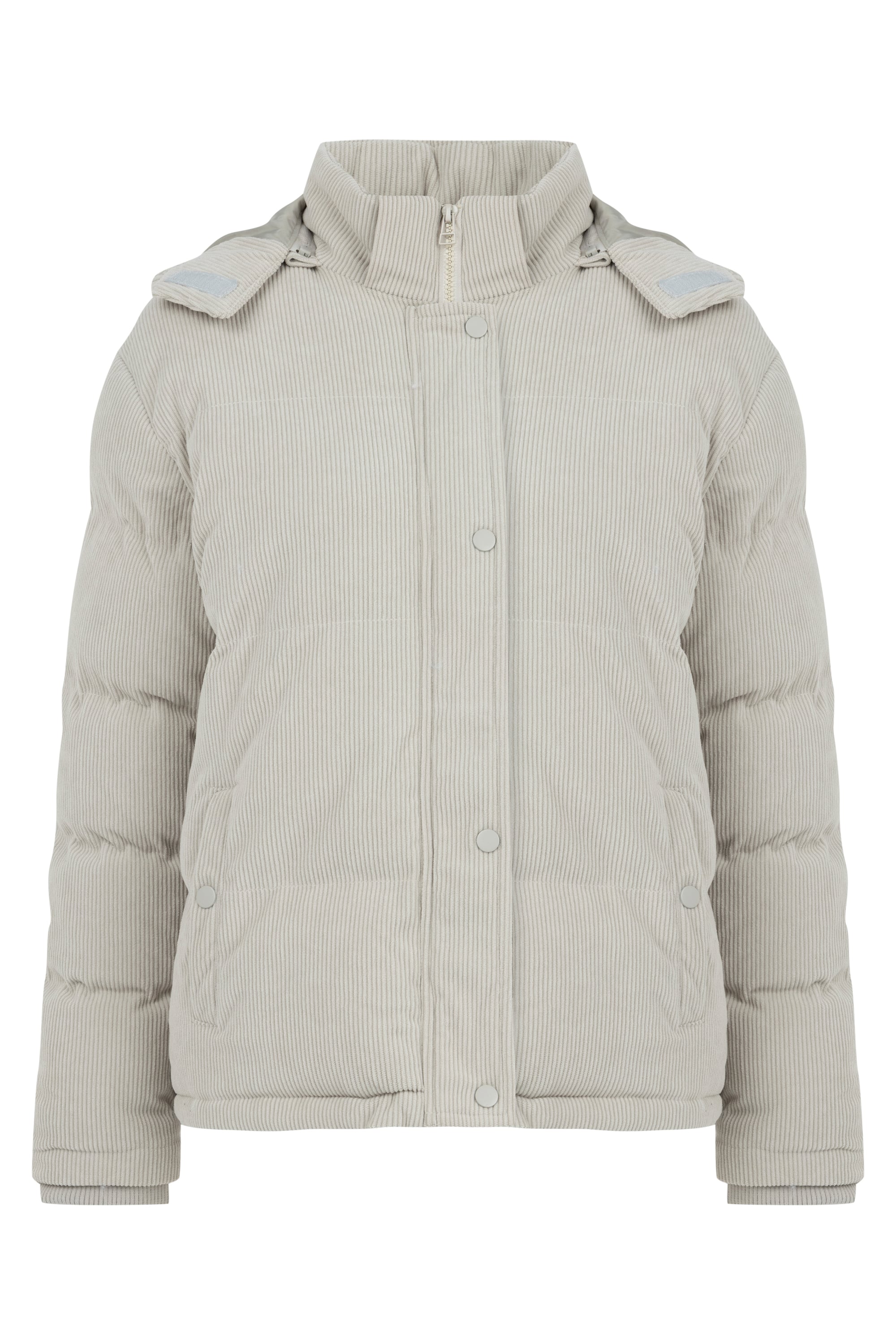 KADİFE DOKULU ÇIKARILABİLİR KAPÜŞONLU MONT