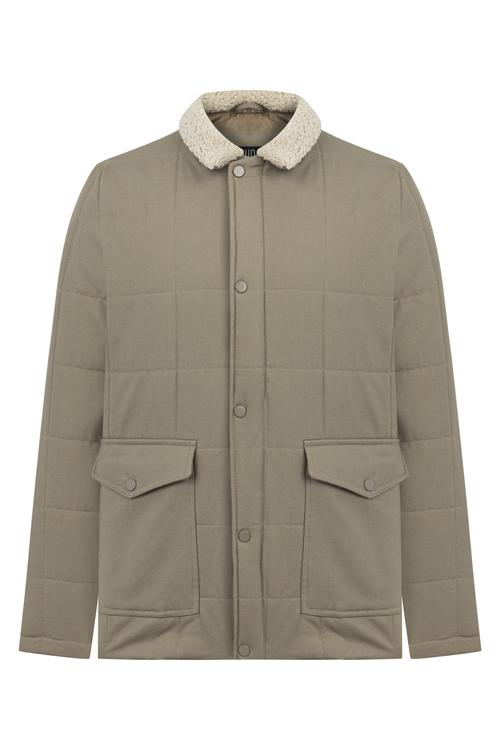  POLAR YAKA DERİ GÖRÜNÜMLÜ MONT