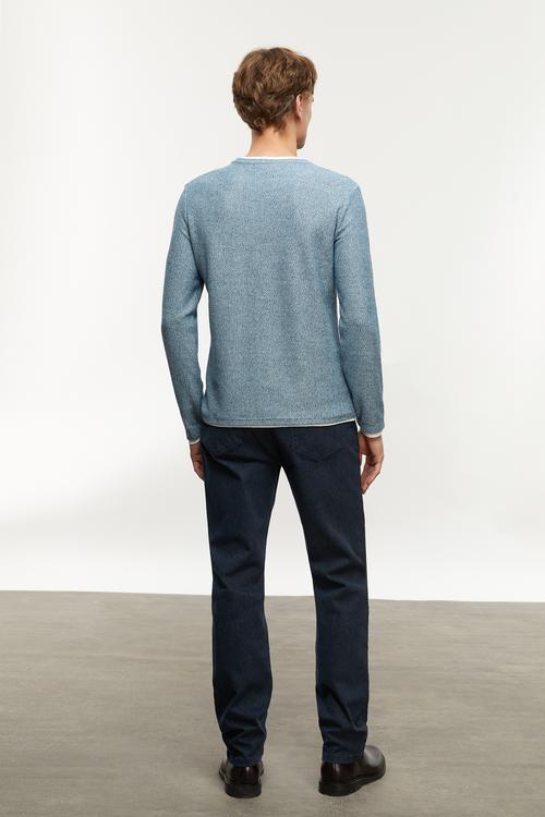  DOKULU BİSİKLET YAKA KAZAK