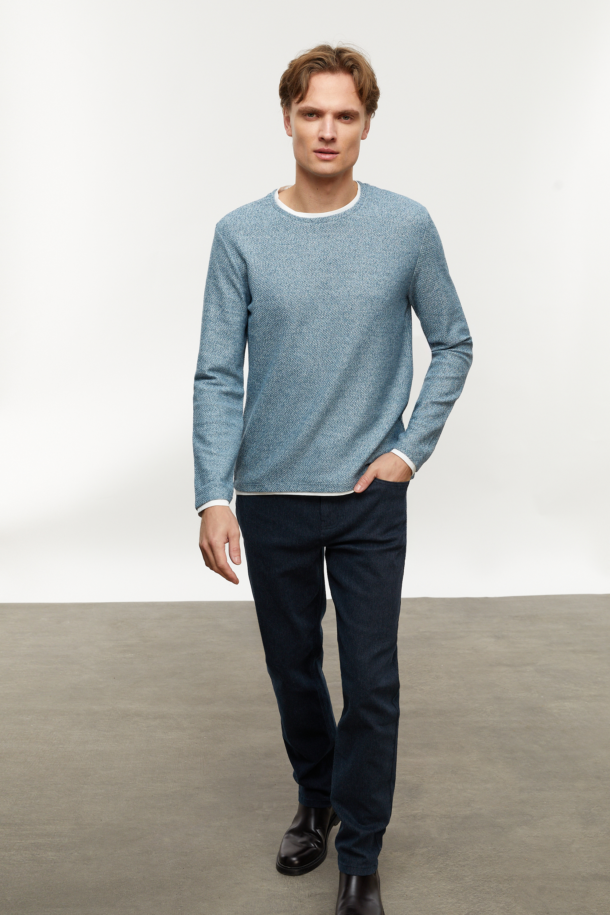 DOKULU BİSİKLET YAKA KAZAK