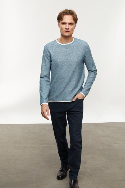  DOKULU BİSİKLET YAKA KAZAK