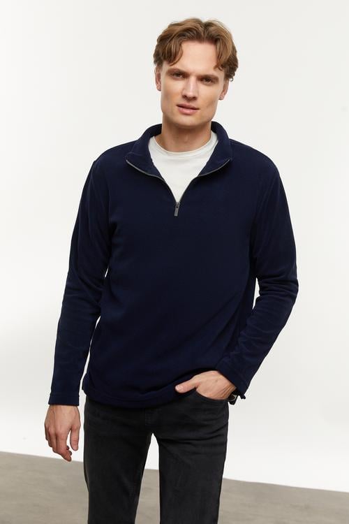  YARIM FERMUARLI DİK YAKA SWEATSHIRT