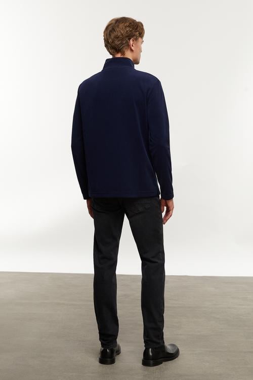  YARIM FERMUARLI DİK YAKA SWEATSHIRT