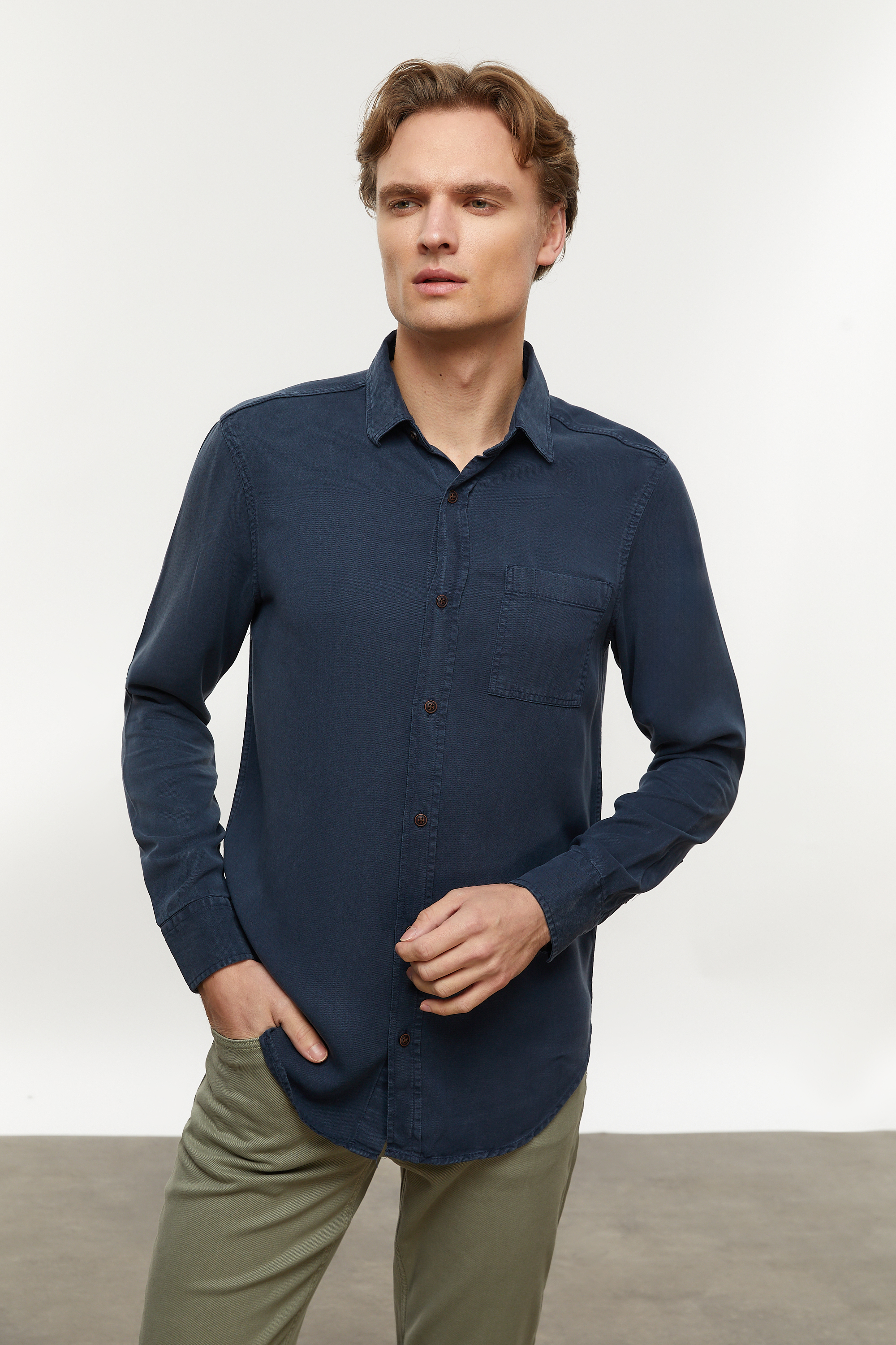 MODAL LİYOSEL KARIŞIMLI REGULAR FIT GÖMLEK