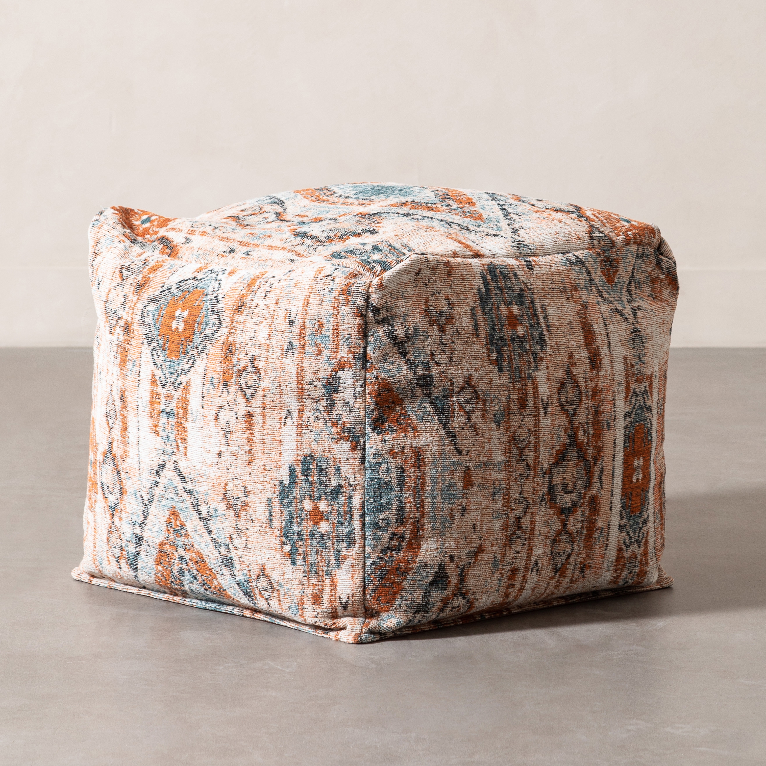 MAGGIE PUF ETNİK DESENLİ KİREMİT