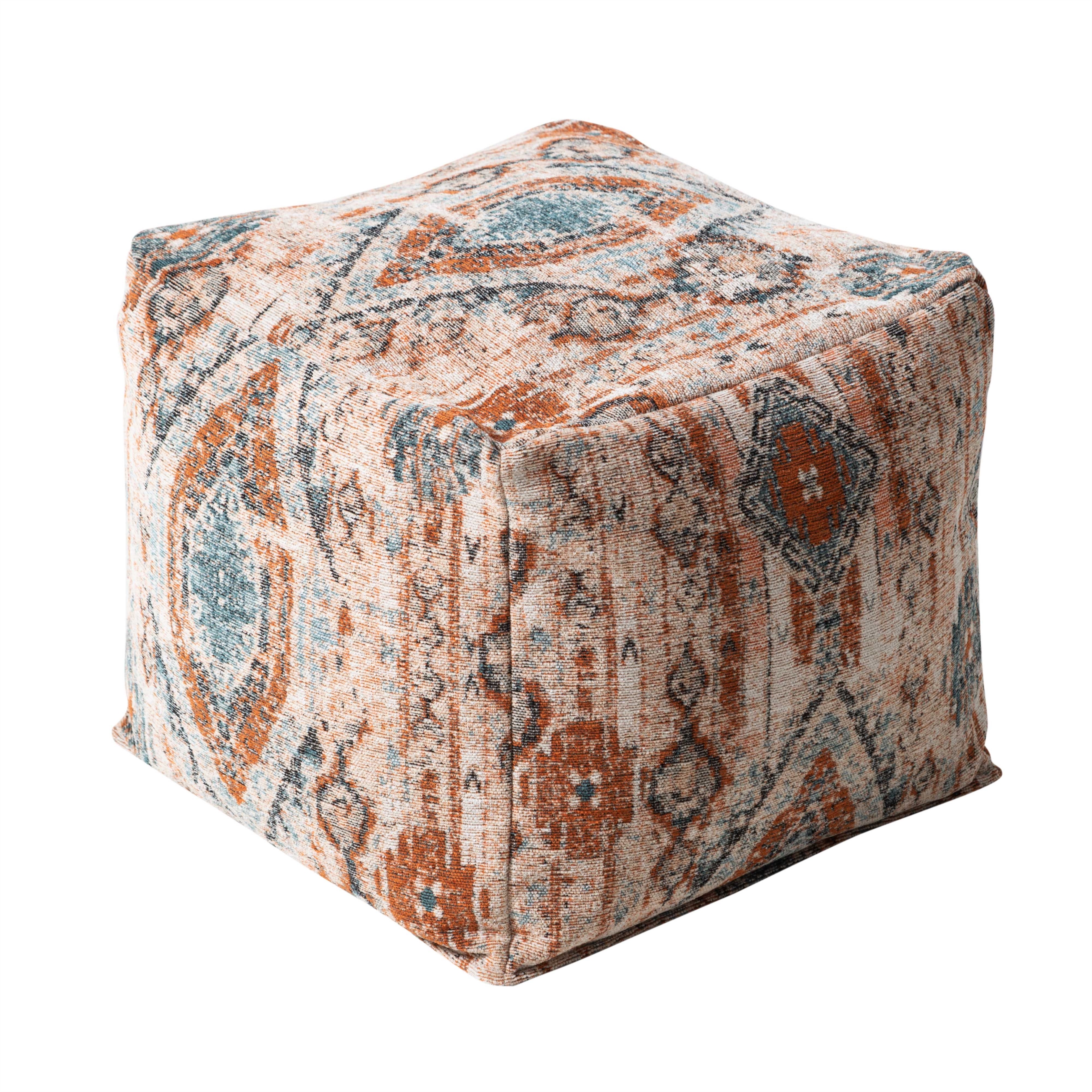 MAGGIE PUF ETNİK DESENLİ KİREMİT