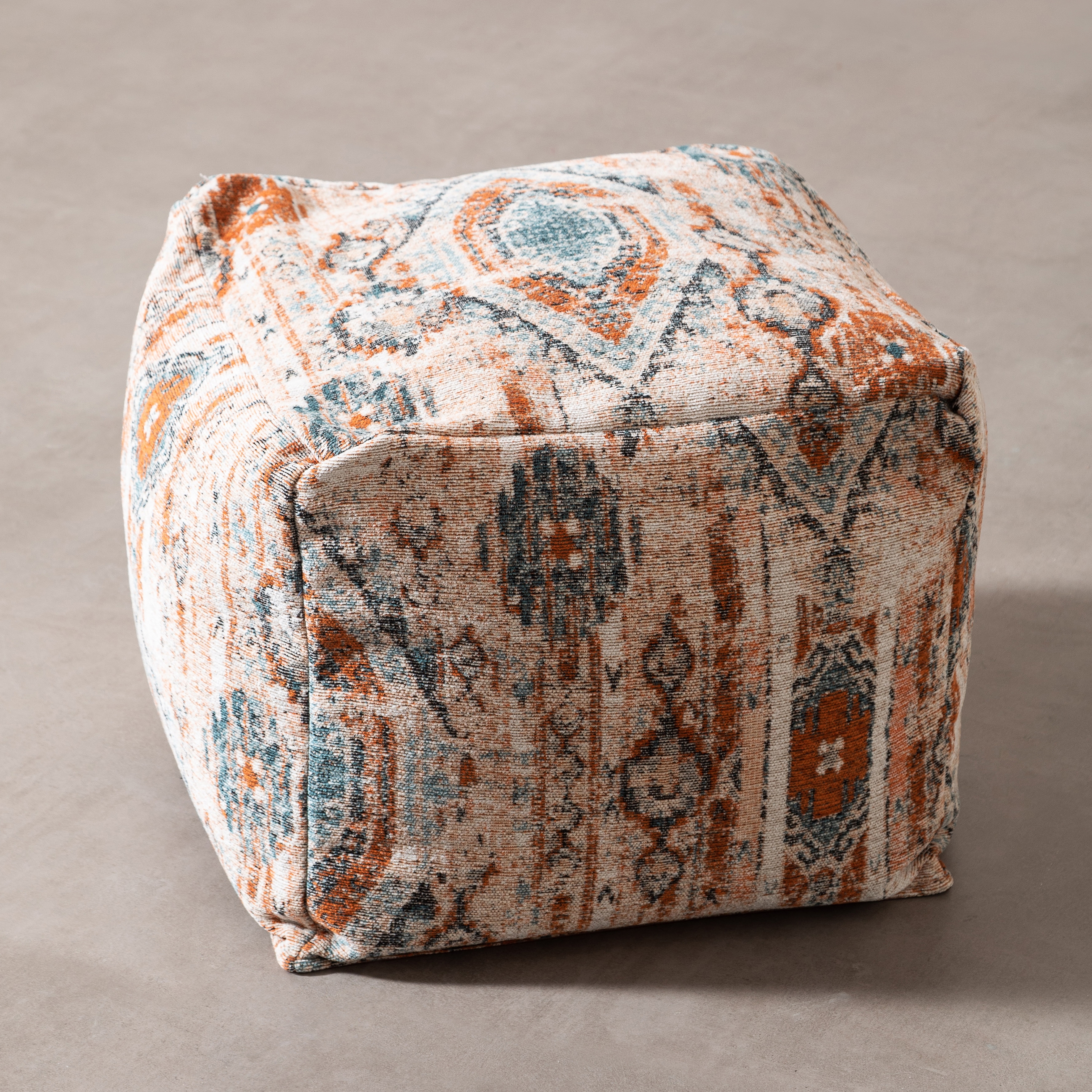 MAGGIE PUF ETNİK DESENLİ KİREMİT