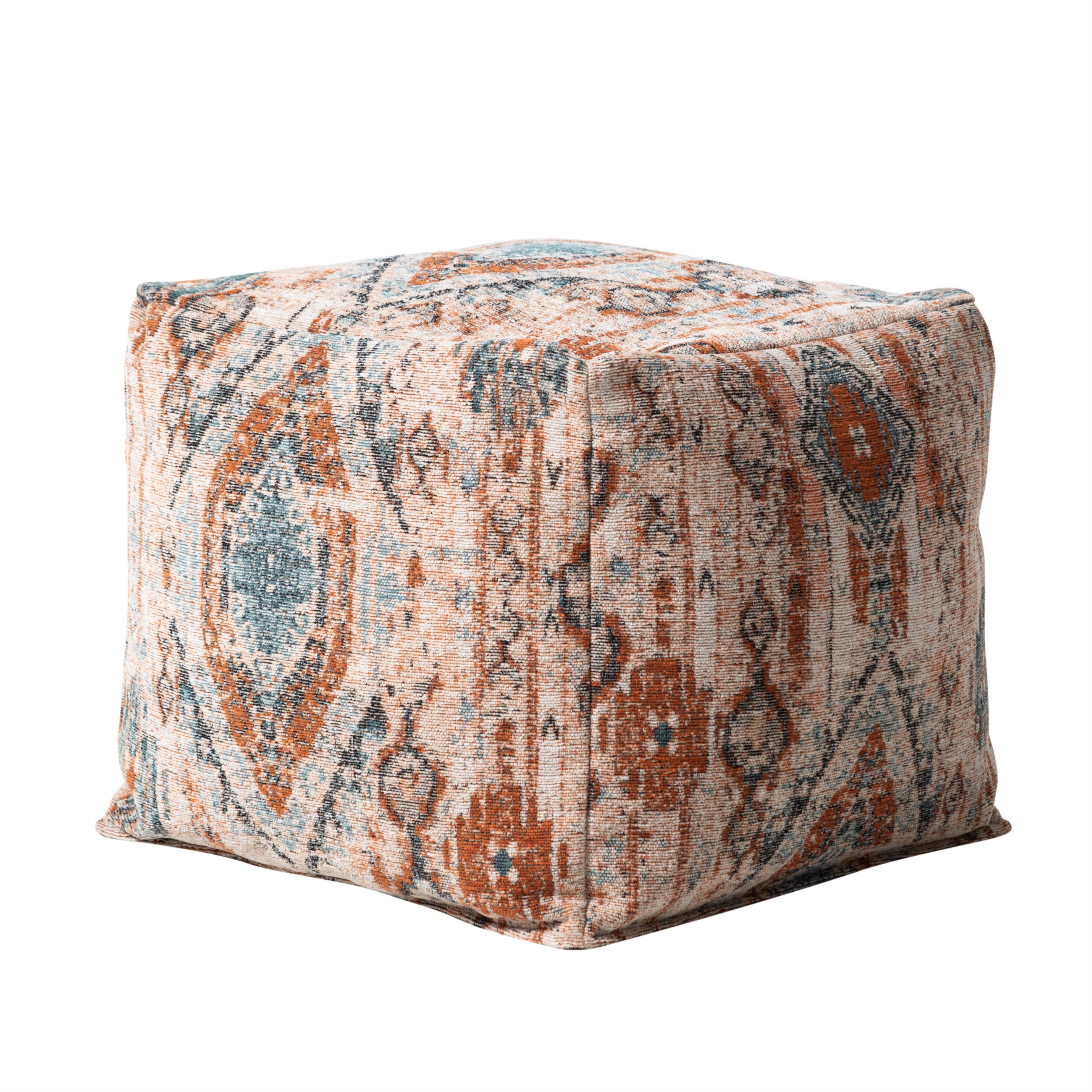 MAGGIE PUF ETNİK DESENLİ KİREMİT