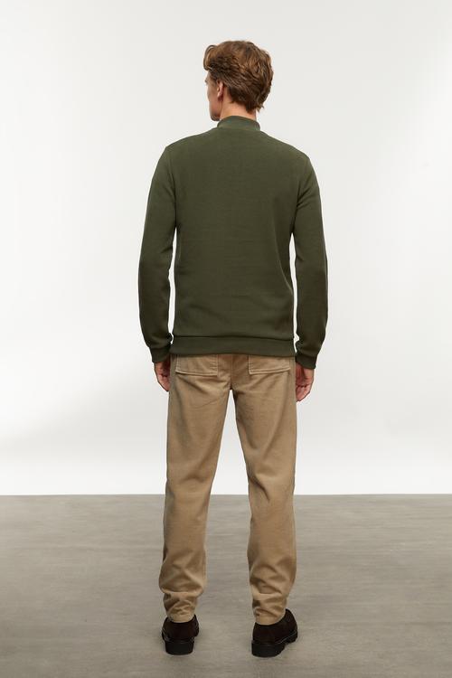  DÜĞMELİ DİK YAKA SWEATSHIRT