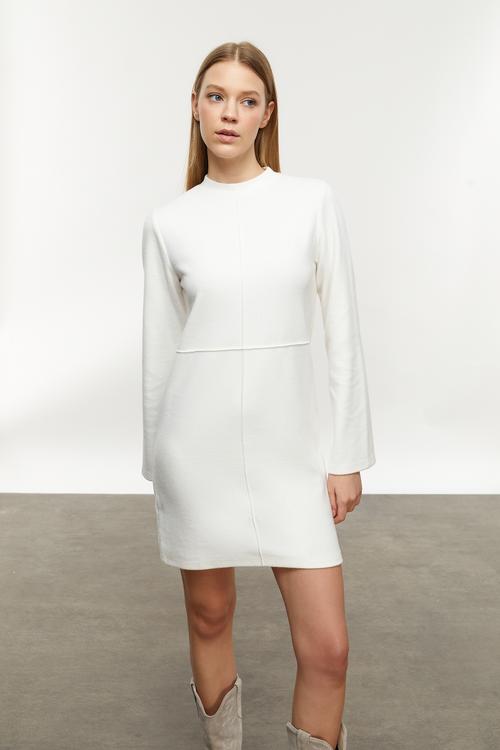  ÇAN KOLLU MİNİ ÖRME ELBİSE