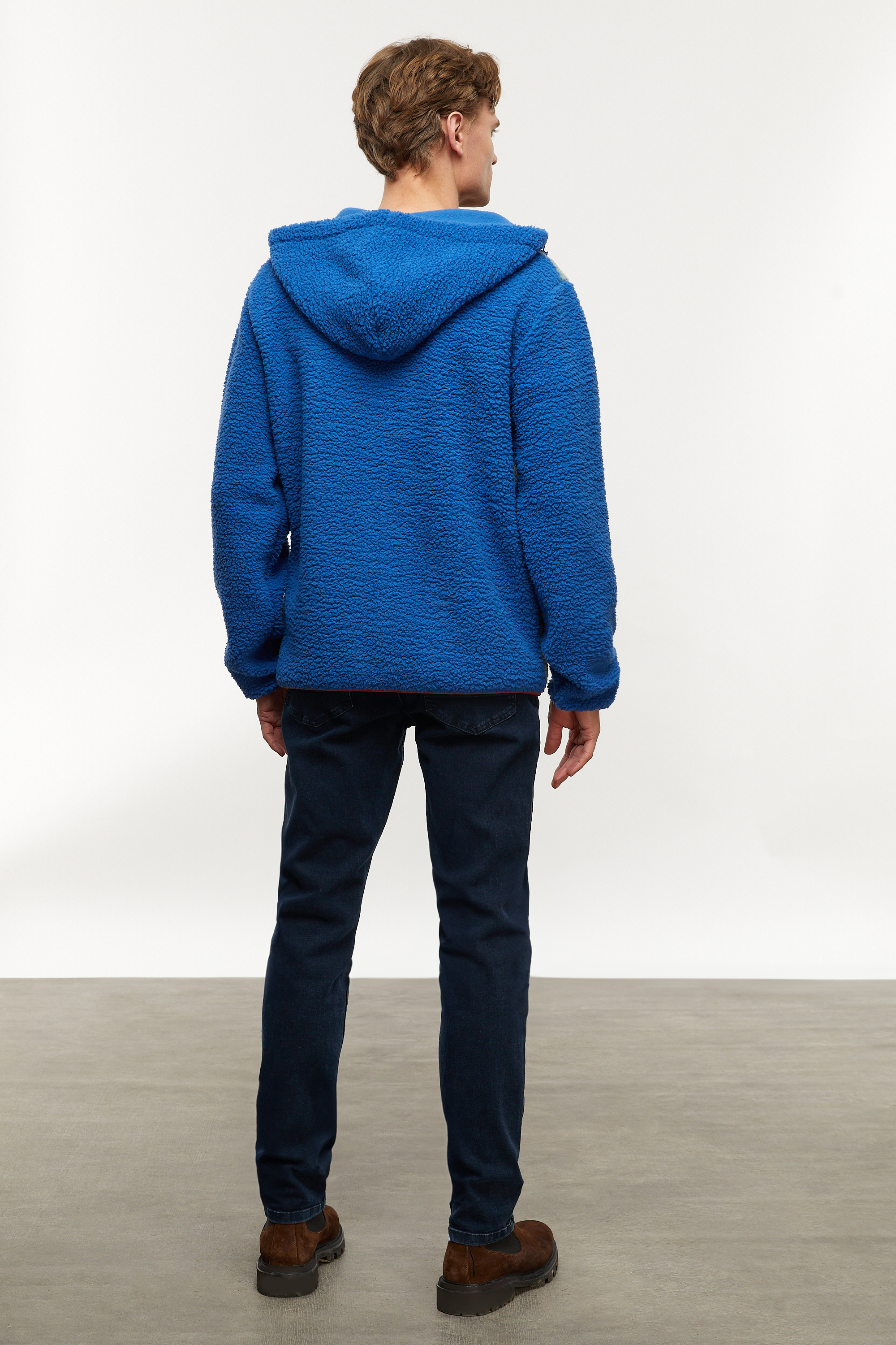 RENK BLOKLU FERMUARLI POLAR SWEATSHIRT