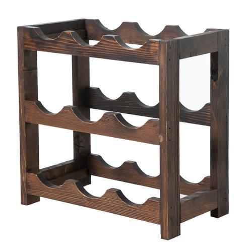  ÜÇ KATLI MİNİ AHŞAP ŞARAP STANDI TRES