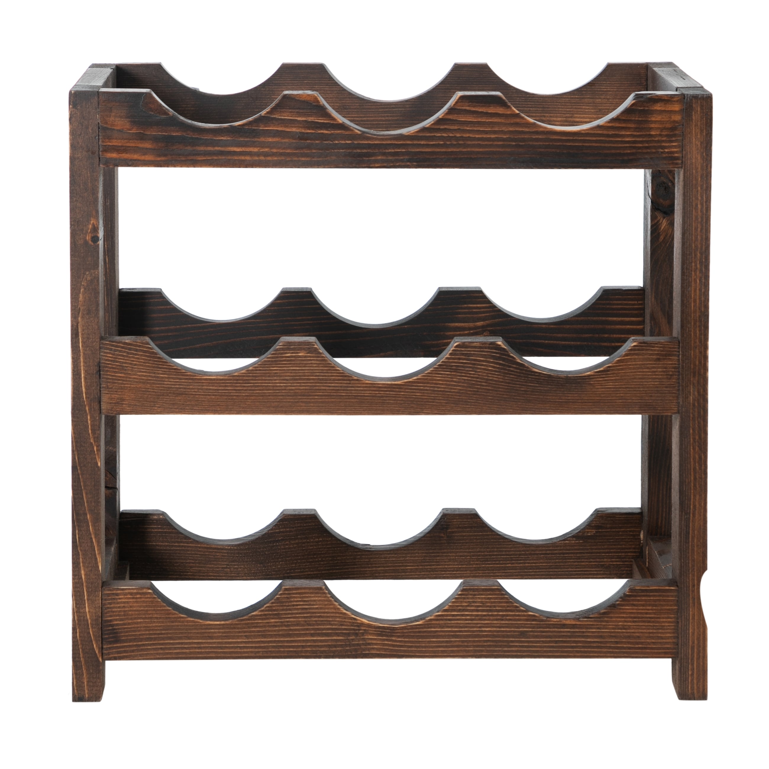 ÜÇ KATLI MİNİ AHŞAP ŞARAP STANDI TRES