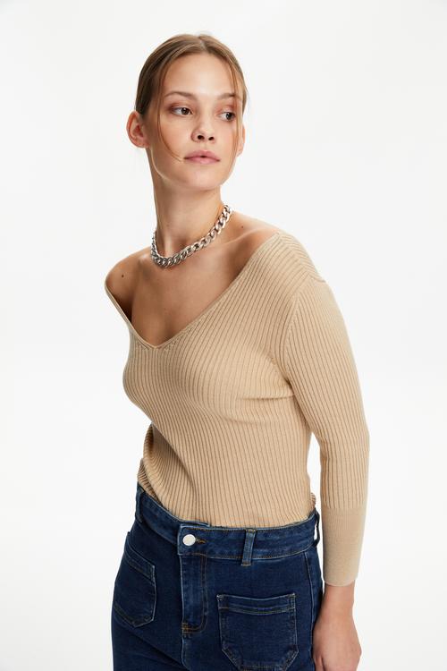 FİTİLLİ V YAKA TRİKO KAZAK